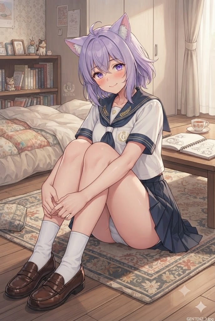 体育座りのセーラーシス