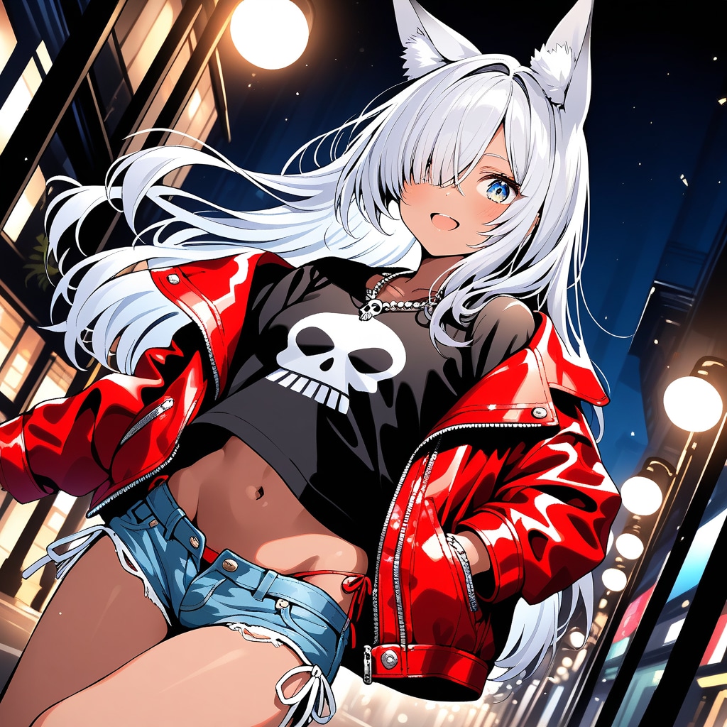 革ジャン狐娘・次女 | の人気AIイラスト・グラビア