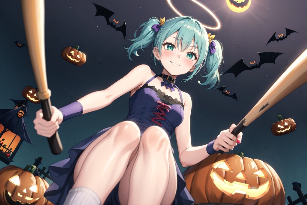 バットでドスドス♡ハロウィンだよ！ドクロちゃん！