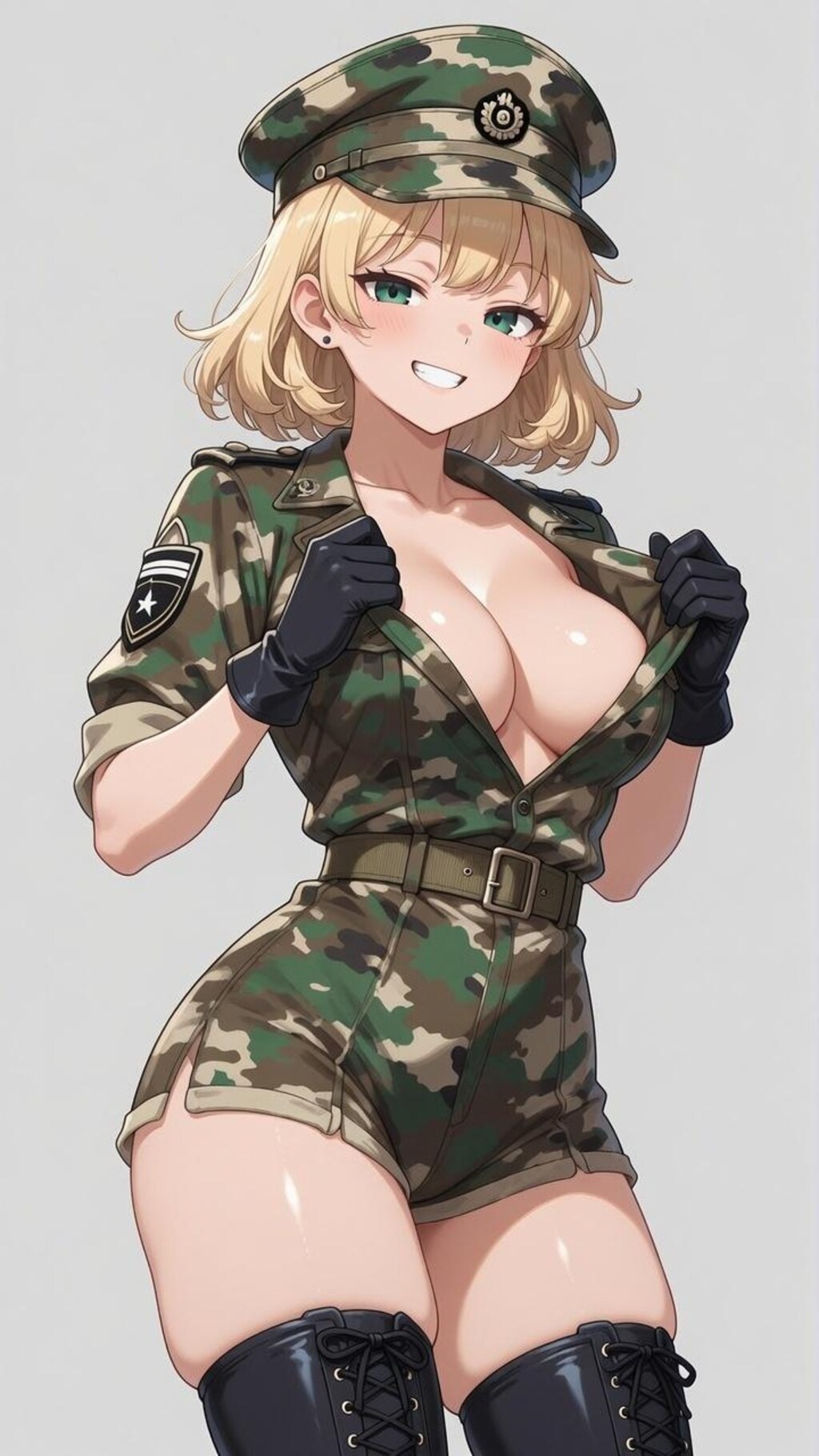 迷彩服のお姉さん
