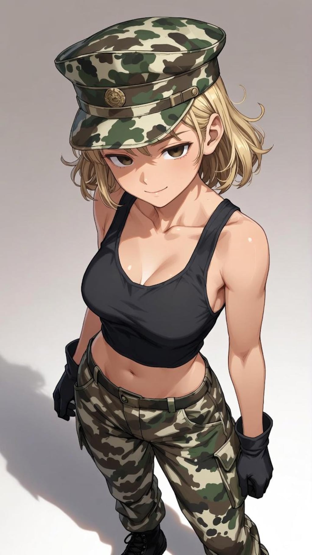 迷彩服のお姉さん
