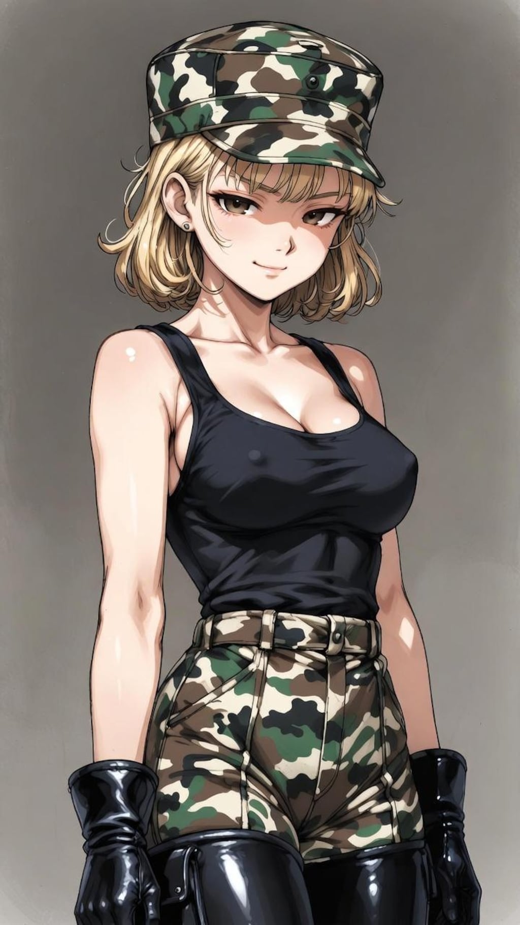 迷彩服のお姉さん
