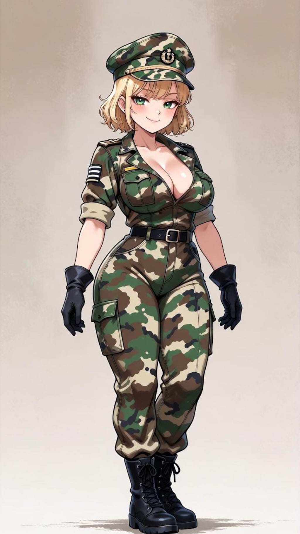 迷彩服のお姉さん
