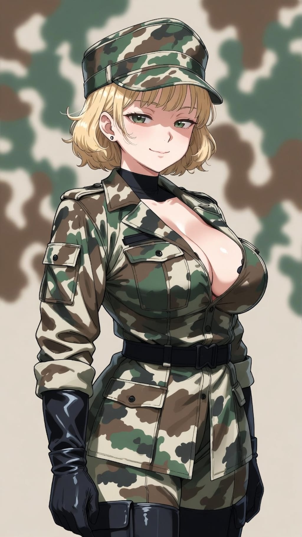 迷彩服のお姉さん