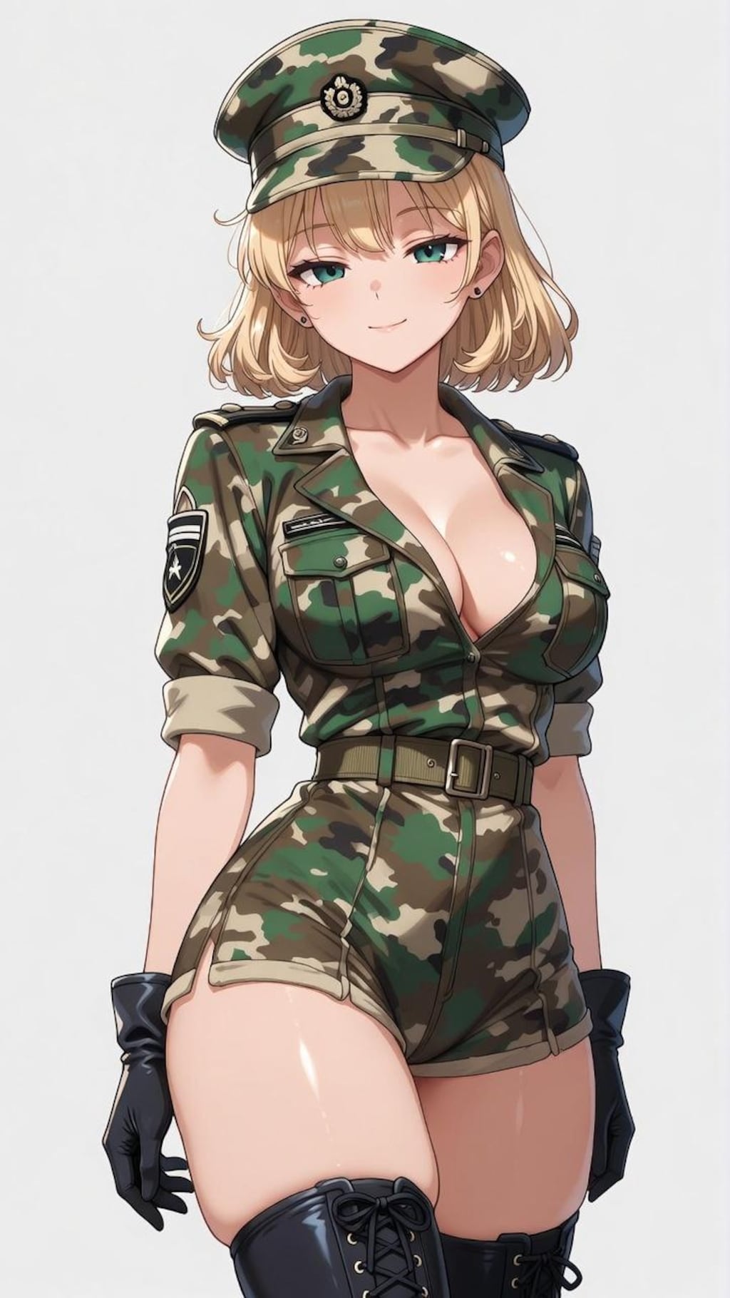 迷彩服のお姉さん