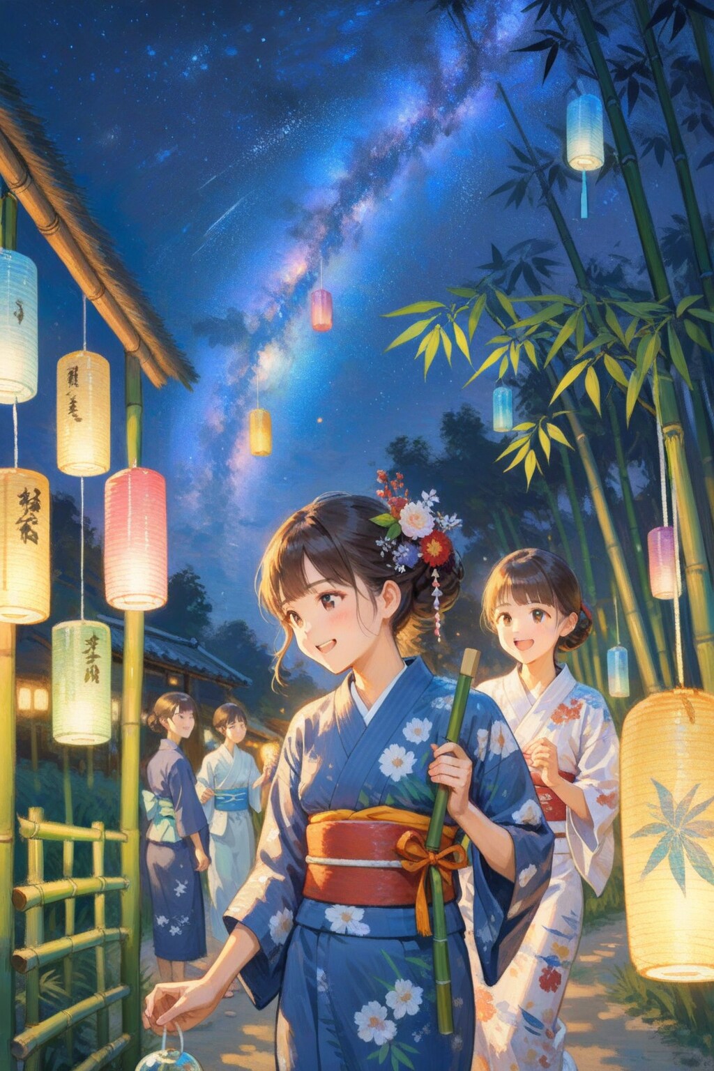 七夕のお祭りと浴衣