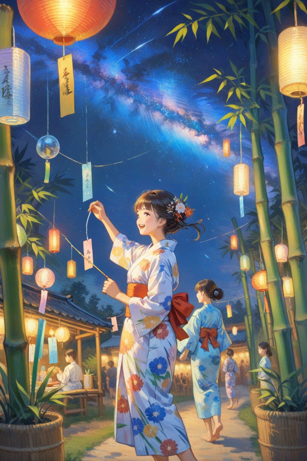 七夕のお祭りと浴衣