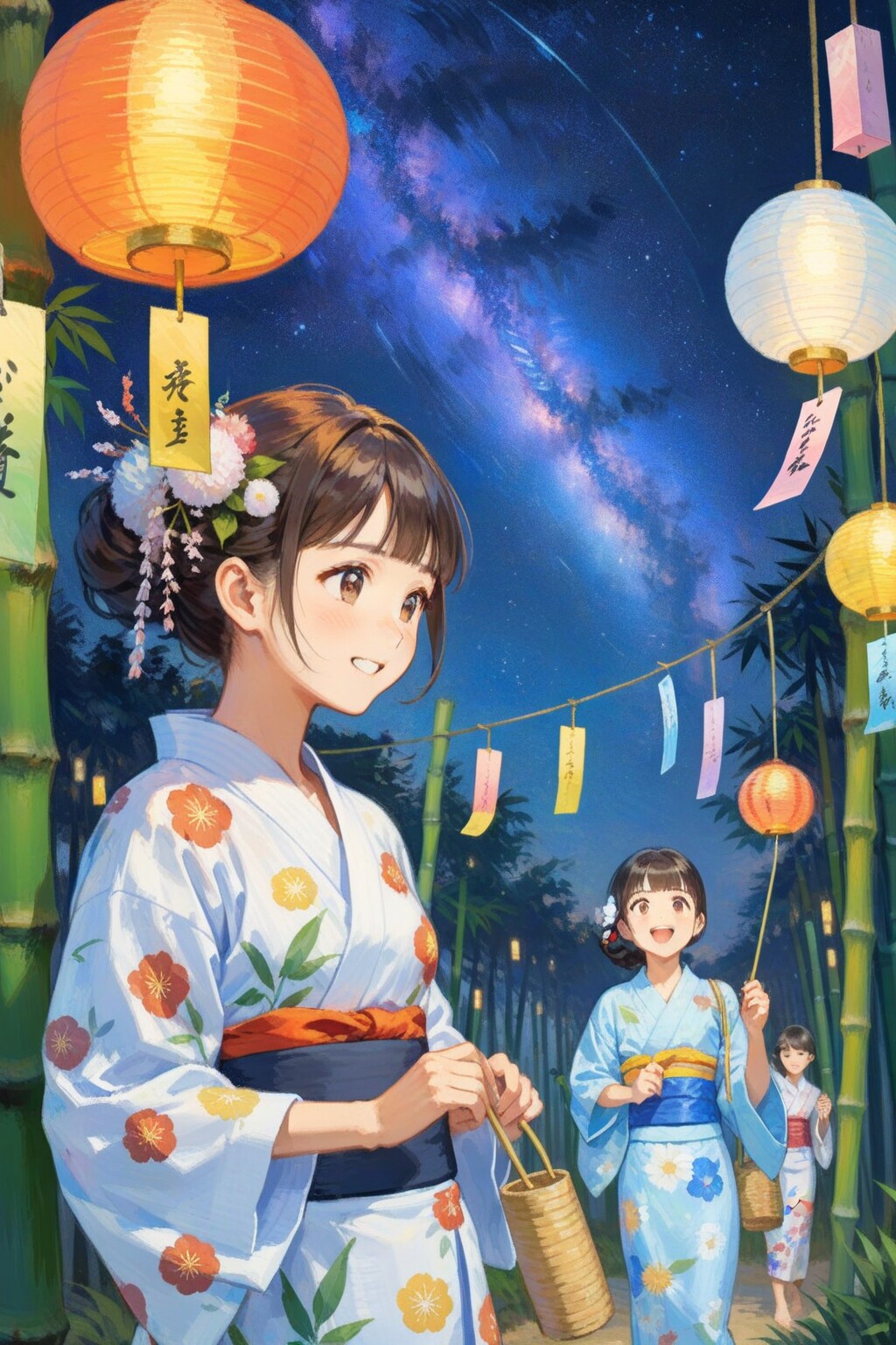 七夕のお祭りと浴衣