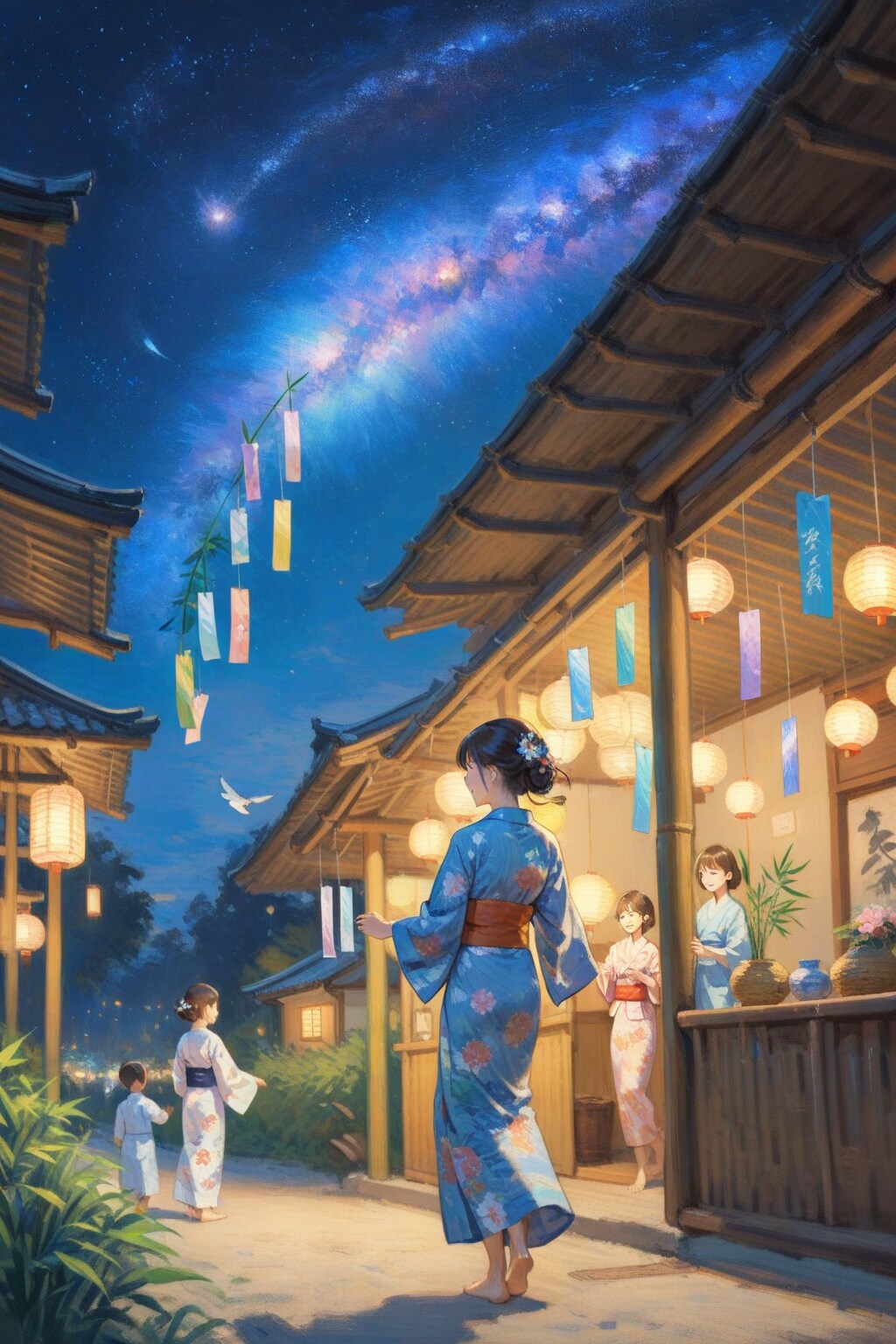 七夕のお祭りと浴衣