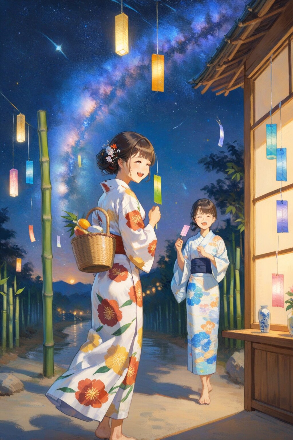 七夕のお祭りと浴衣