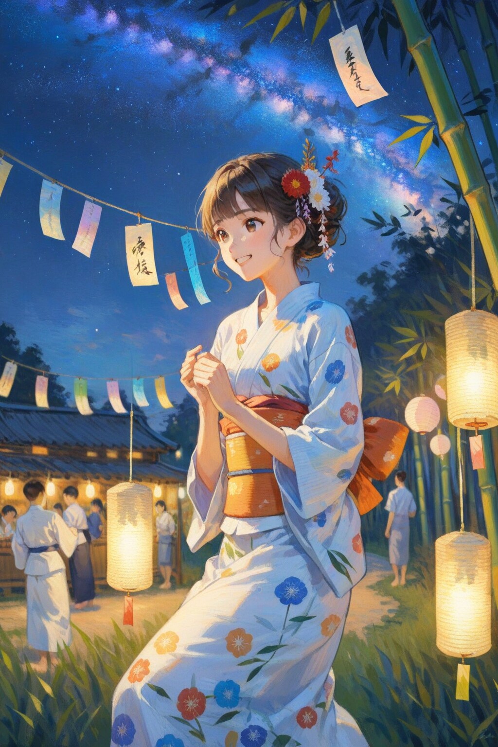 七夕のお祭りと浴衣