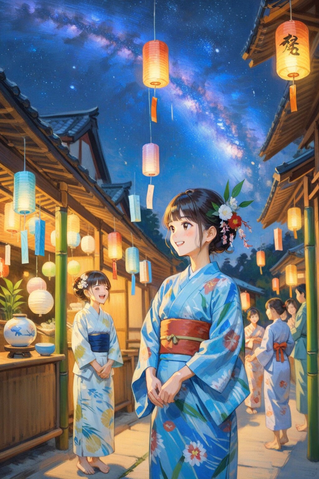 七夕のお祭りと浴衣