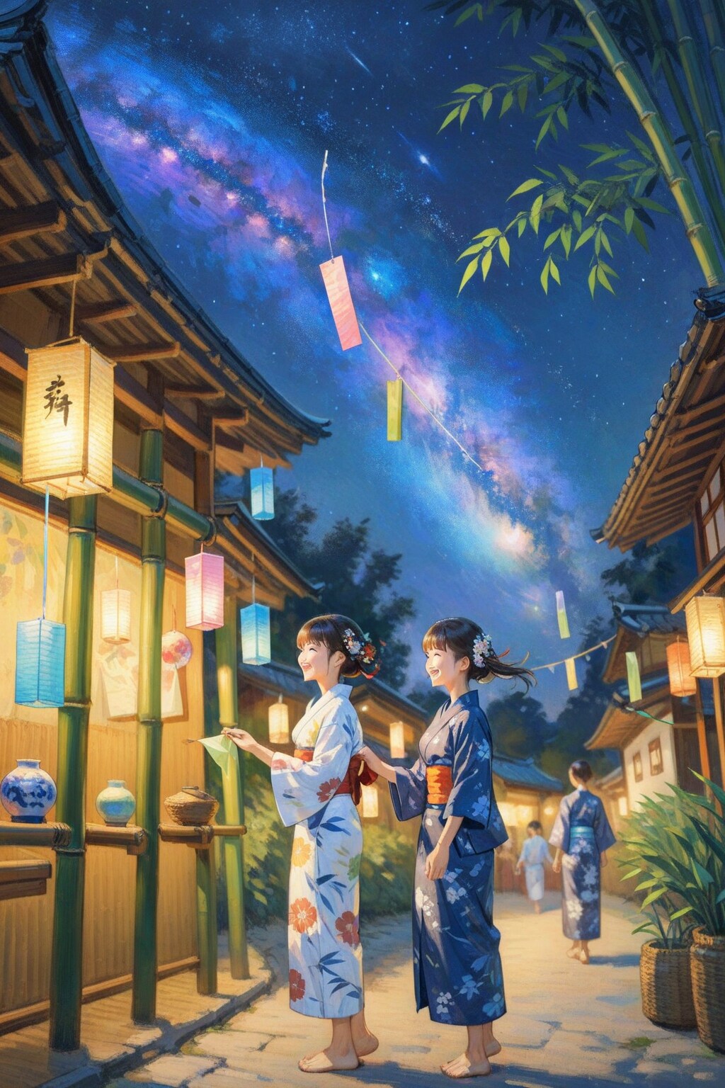 七夕のお祭りと浴衣