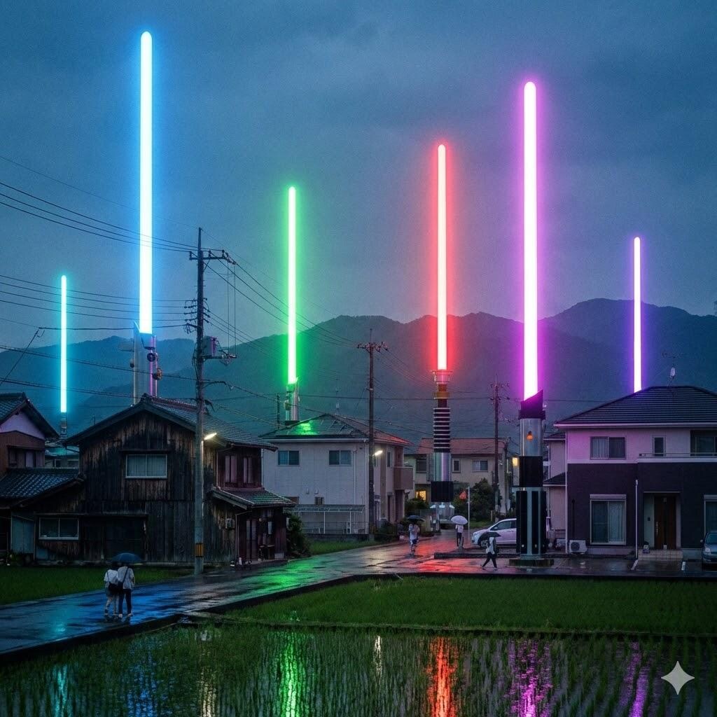 ライトセイバーが灯る町