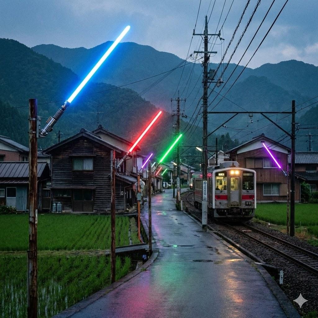 ライトセイバーが灯る町