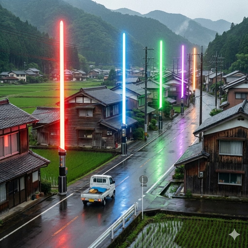 ライトセイバーが灯る町