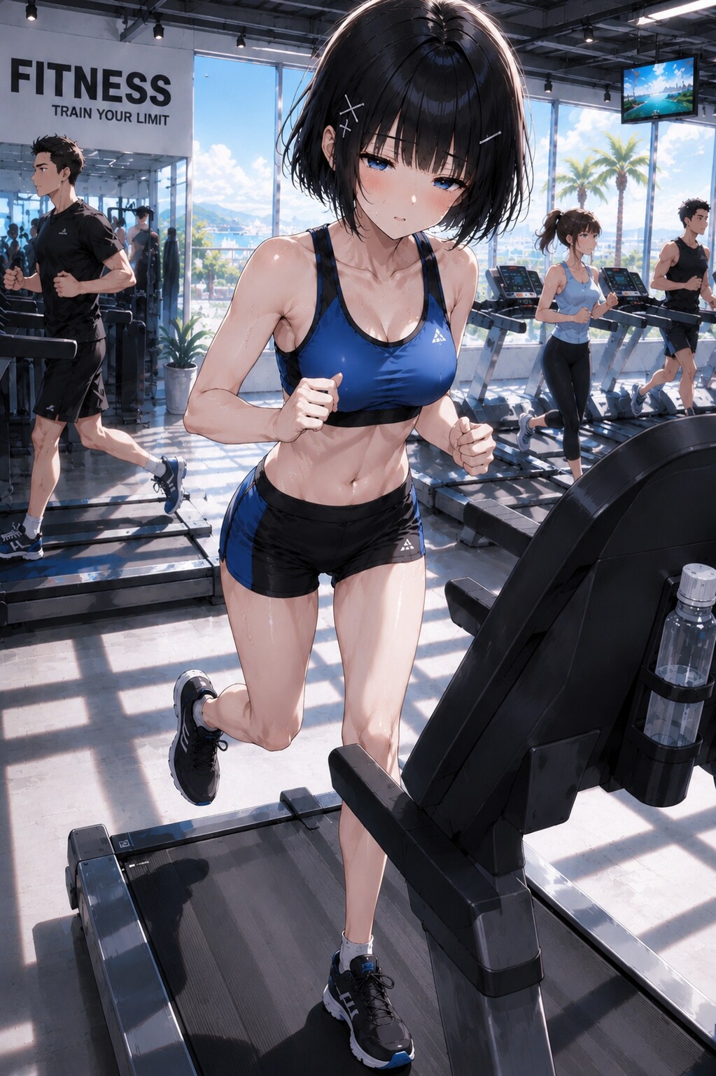 ジムでランニングする楓ちゃん