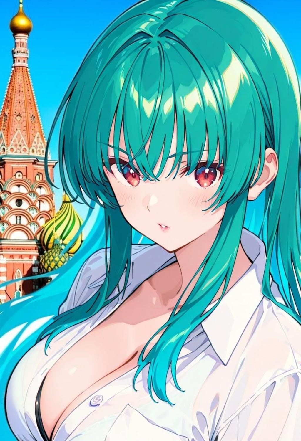 緑髪娘（背景挿入）