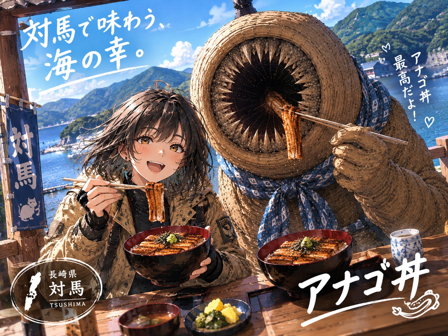国境の島でアナゴ丼 | の人気AIイラスト・グラビア