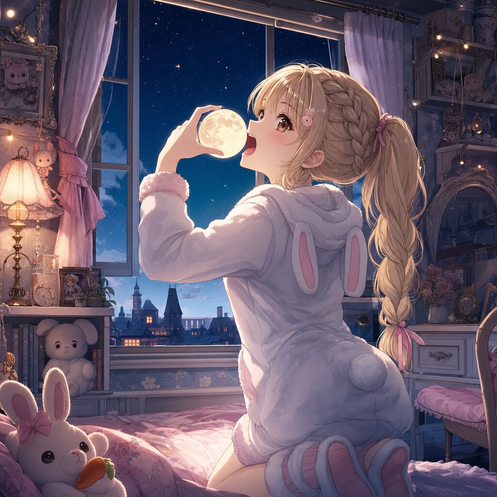 団子じゃなくて月を食べちゃううちのお嬢さま | の人気AIイラスト・グラビア