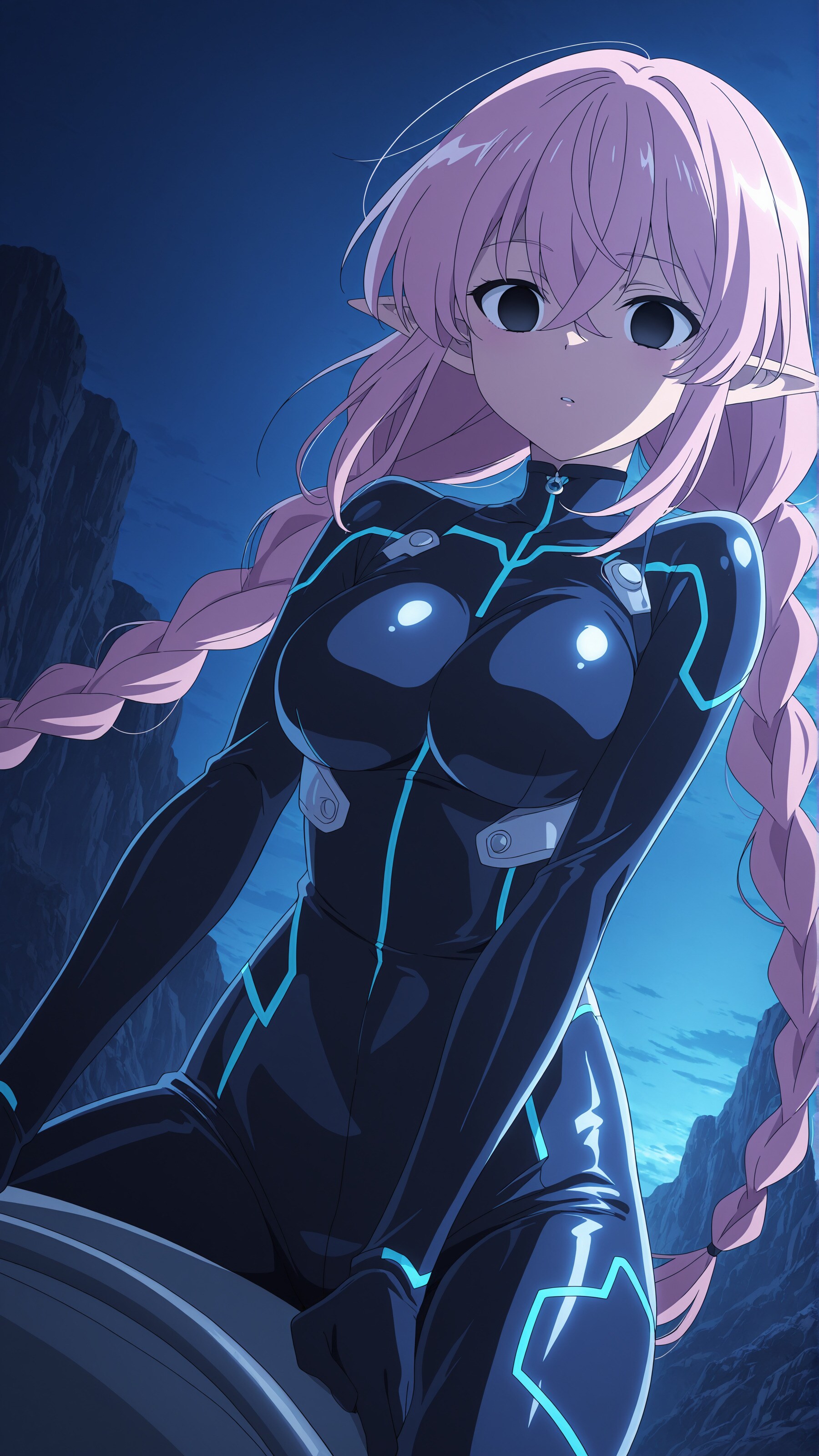 ブラックスーツ　虚ろ目三つ編みエルフちゃん