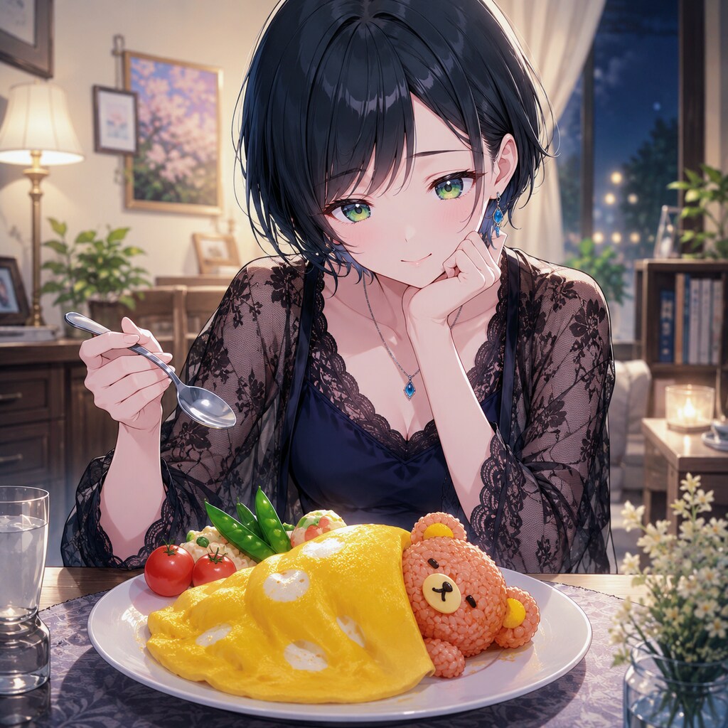 リラックマオムライスと藍音ちゃん