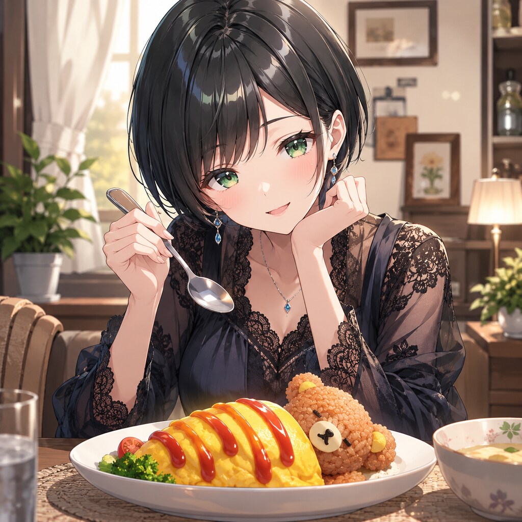 リラックマオムライスと藍音ちゃん