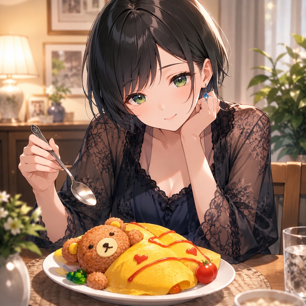 リラックマオムライスと藍音ちゃん