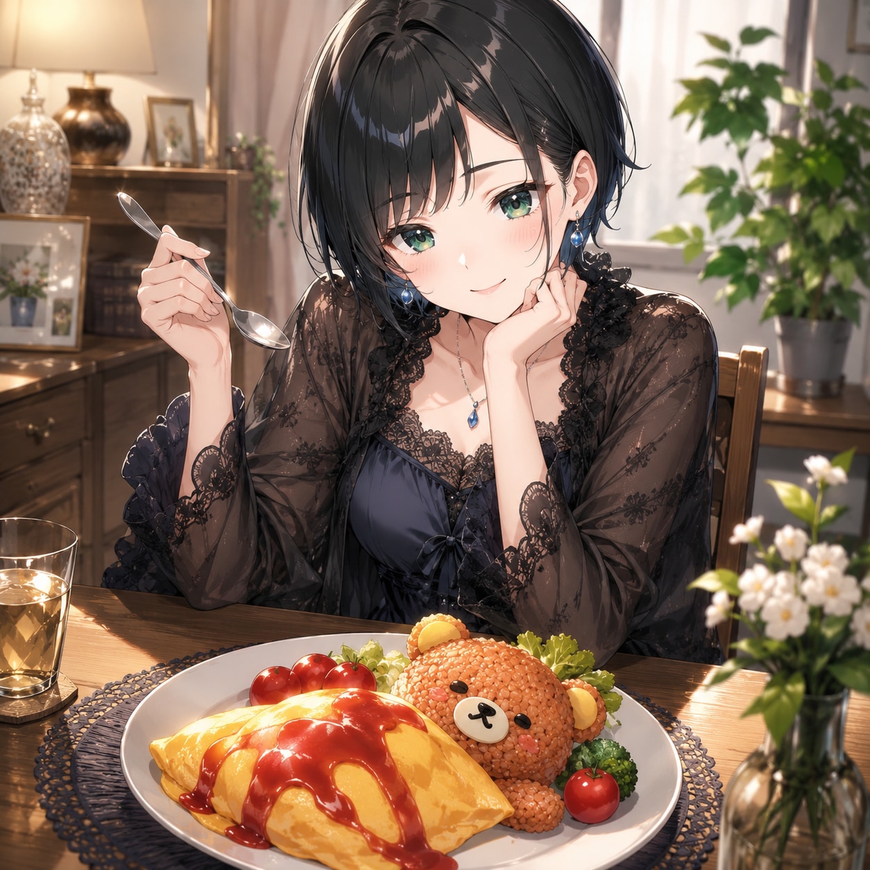 リラックマオムライスと藍音ちゃん