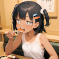 お寿司を食べさせてもらうこなっちゃん 2枚目