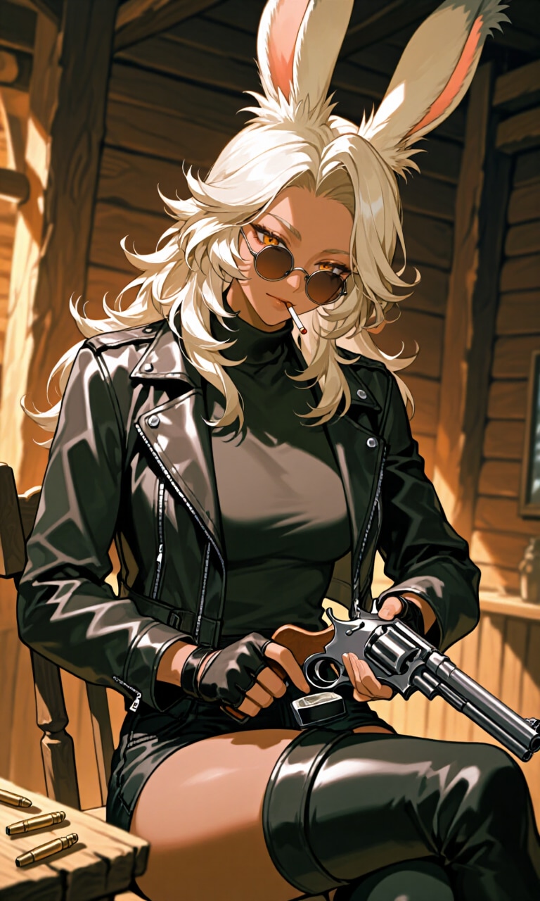 銃の点検を行う兎姐さん | の人気AIイラスト・グラビア