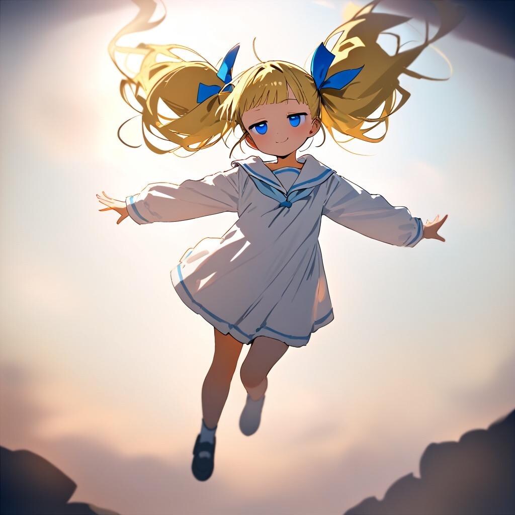 空から女の子が…