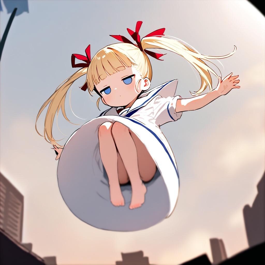 空から女の子が…