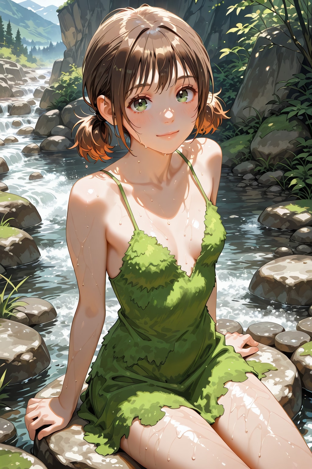 トモちゃん(うちの娘)と川涼み