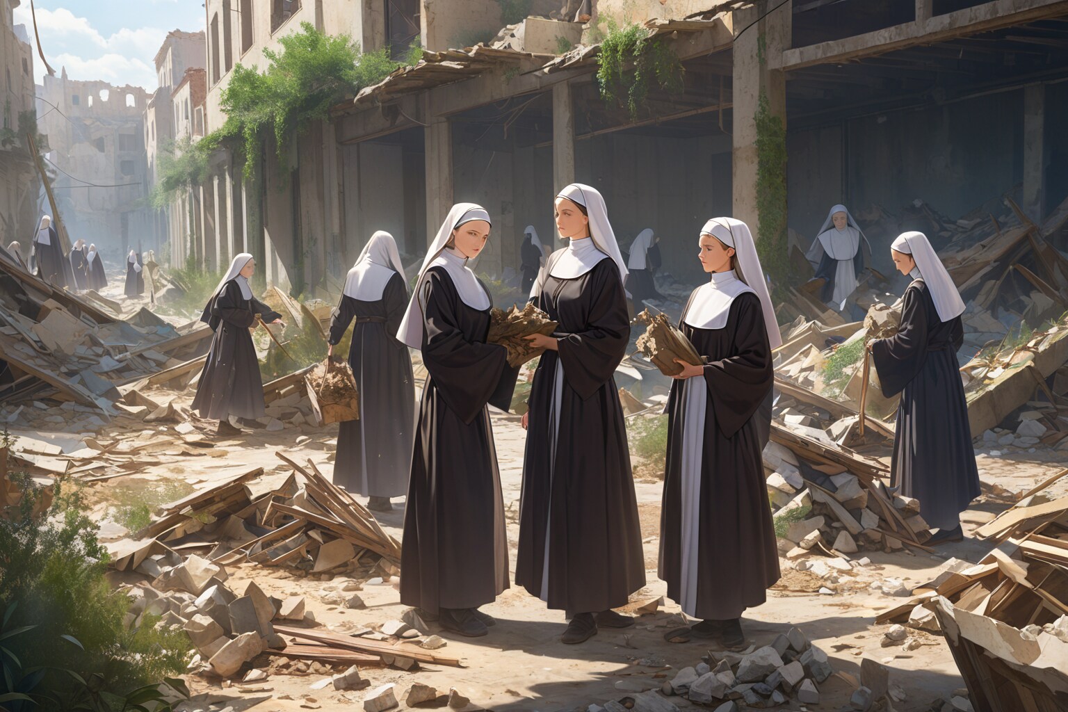 瓦礫の撤去作業します | の人気AIイラスト・グラビア