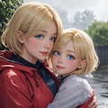 雨の日の金髪母娘 2枚目