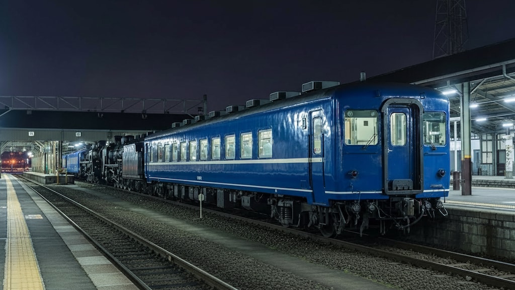 深夜の車両基地