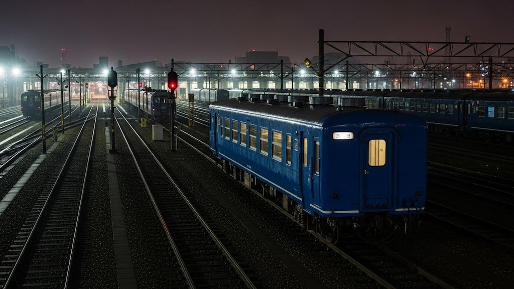 深夜の車両基地