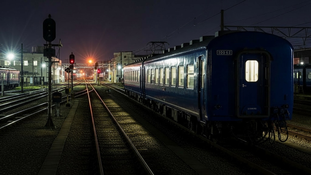 深夜の車両基地
