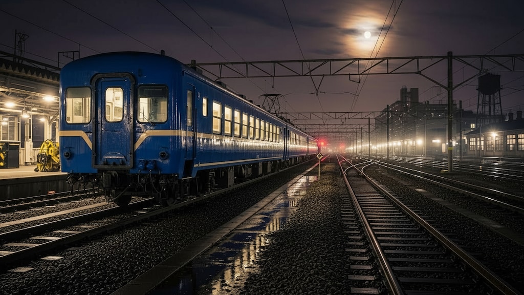 深夜の車両基地