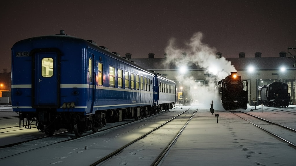 深夜の車両基地