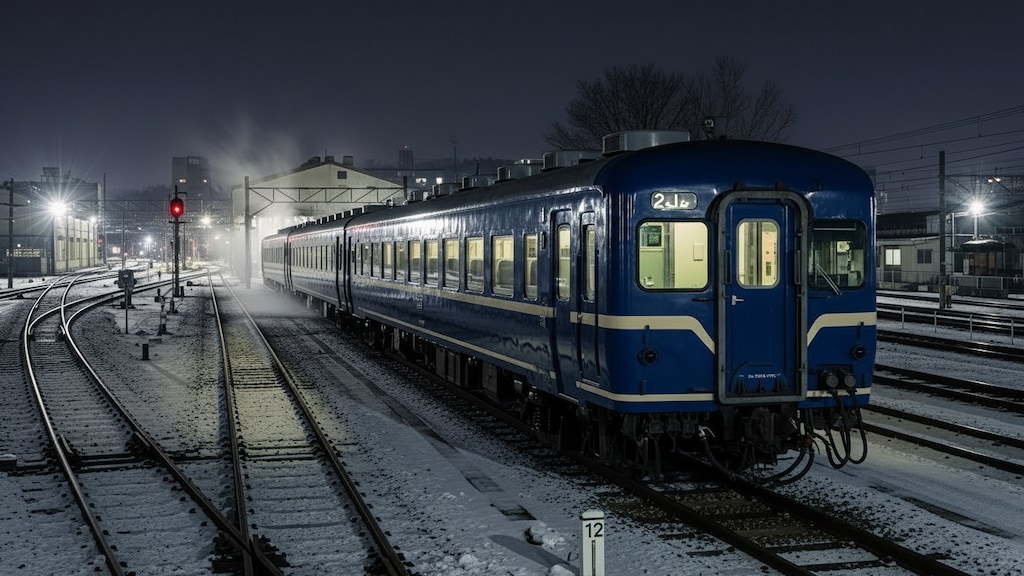 深夜の車両基地
