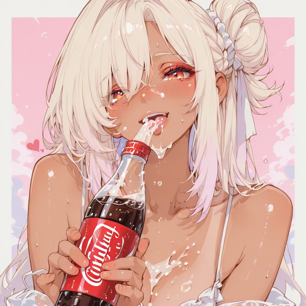 金髪ギャル コーラを振るだけ