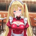 金髪ツインテールのメイド風ウェイトレス 3枚目