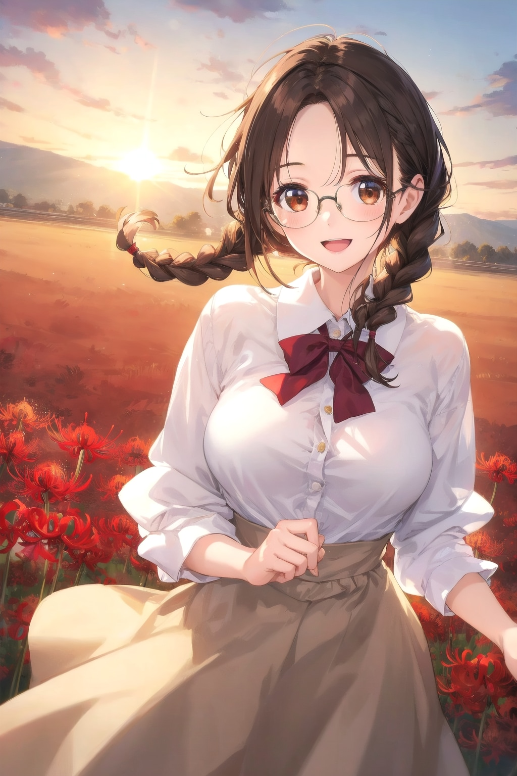 夕焼けと朝焼けと彼岸花