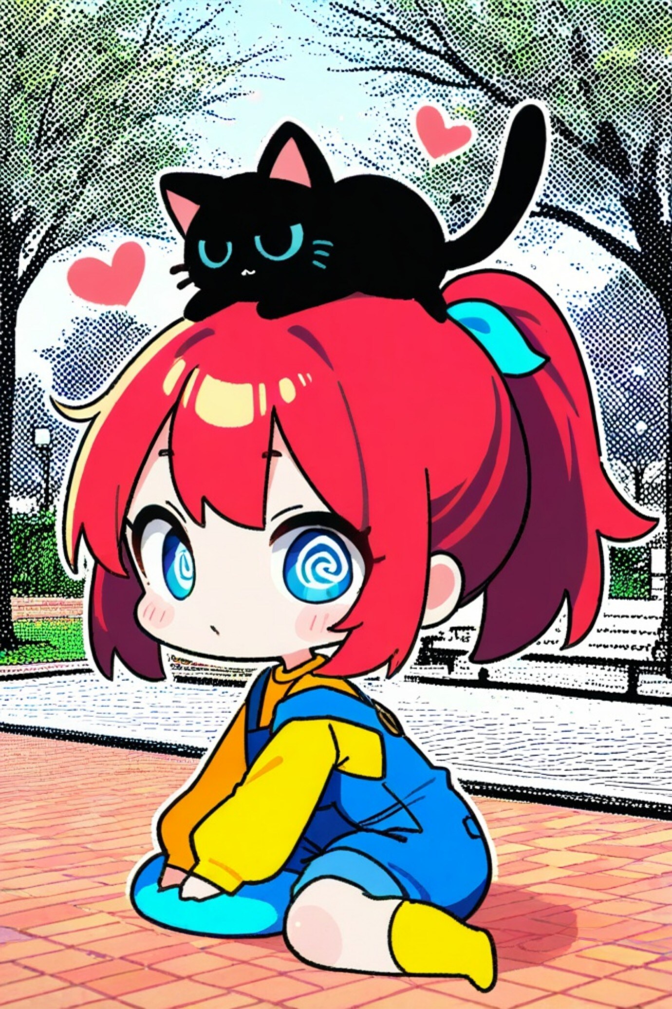 猫と赤髪ちゃん | の人気AIイラスト・グラビア