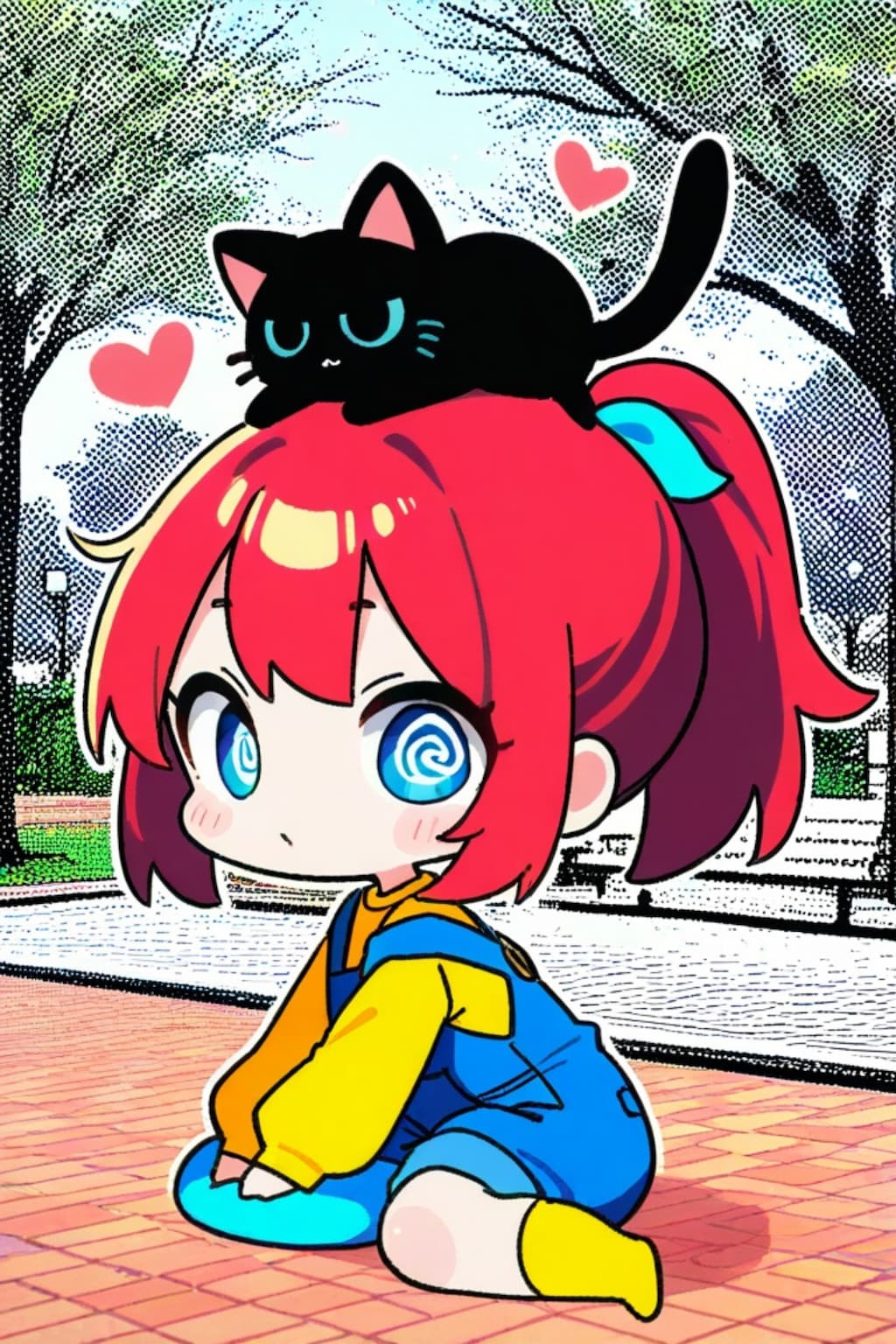 猫と赤髪ちゃん