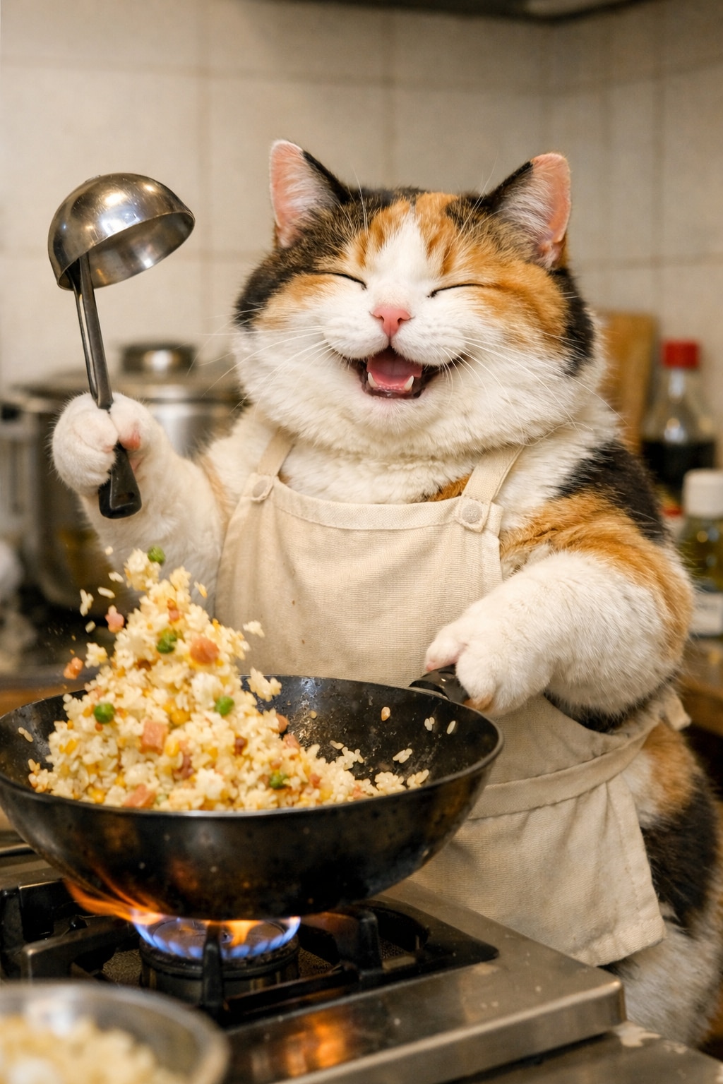 【猫ちゃ】今日の晩御飯 | の人気AIイラスト・グラビア