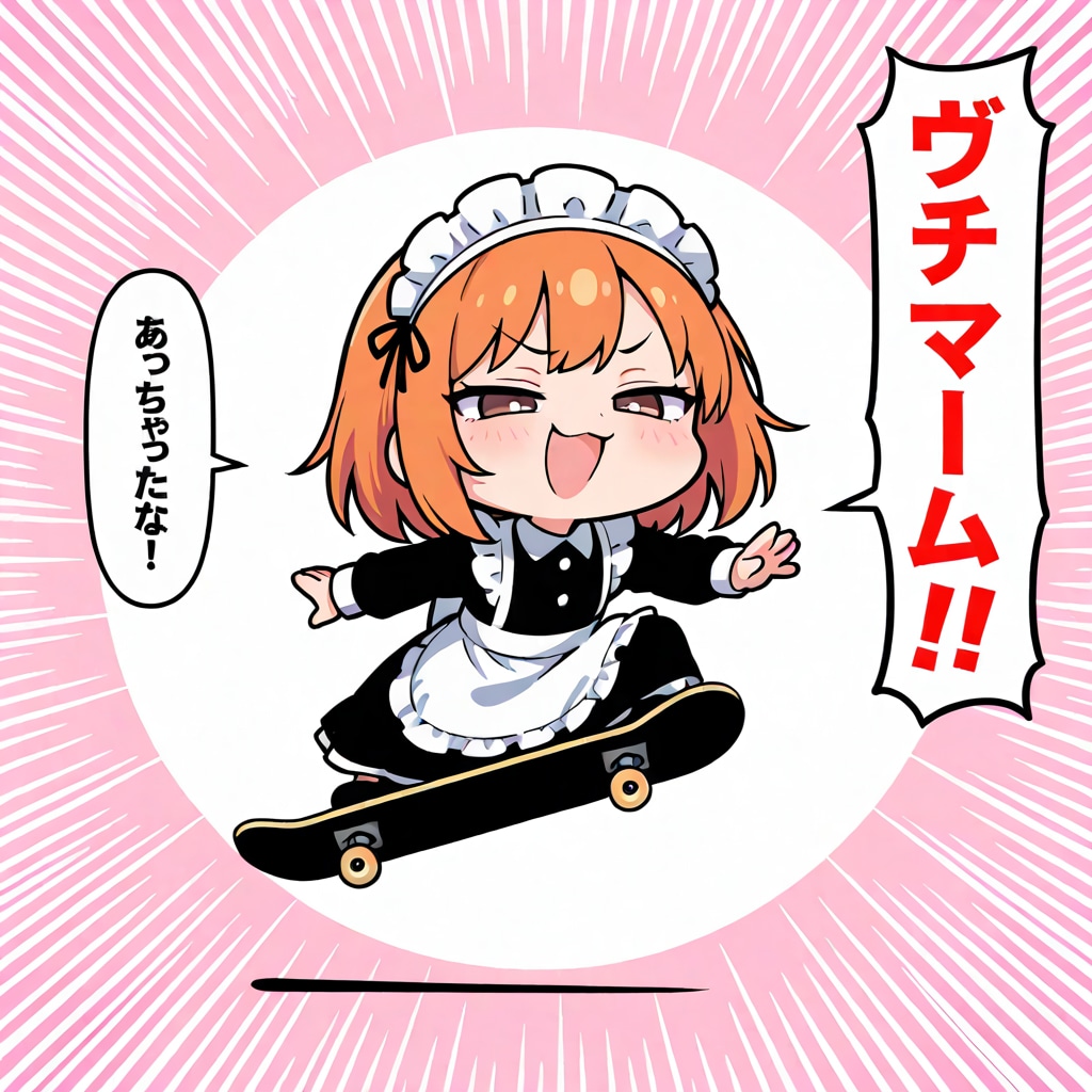 スケートボーディングメイドさん