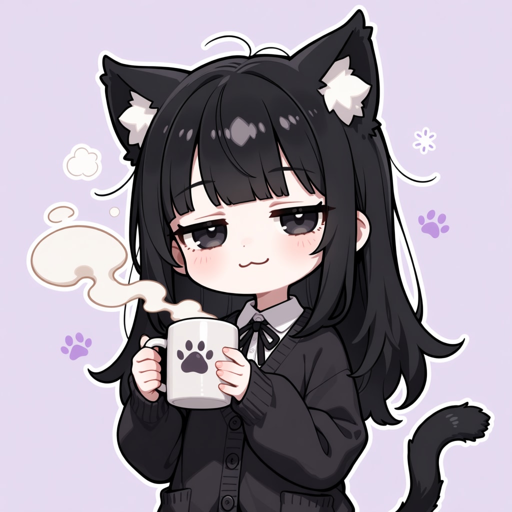 黒猫ちゃんスタンプ TYPE-A 19～24(完)